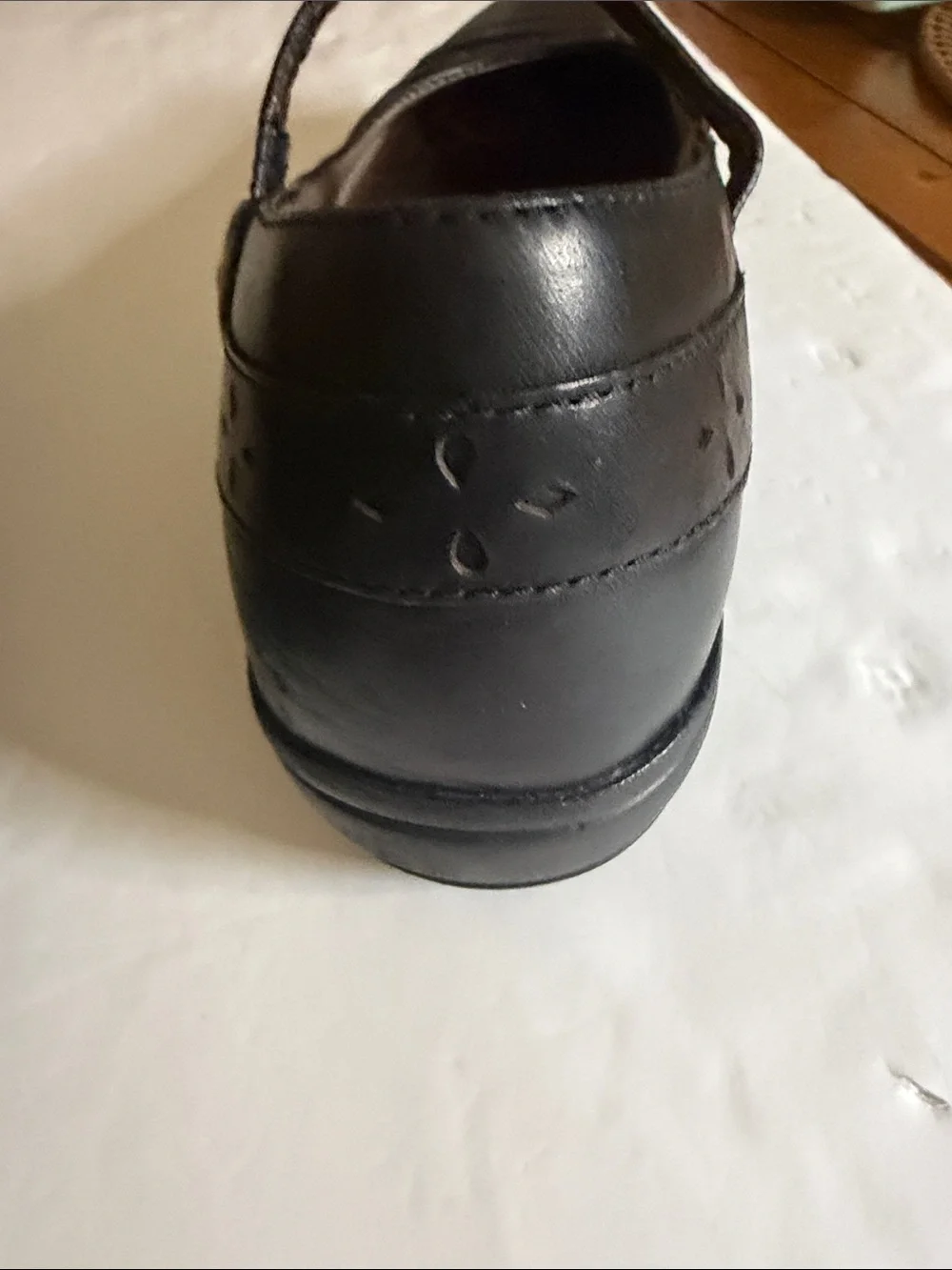 Dansko Black Leather Mary Jane Flats with Strap